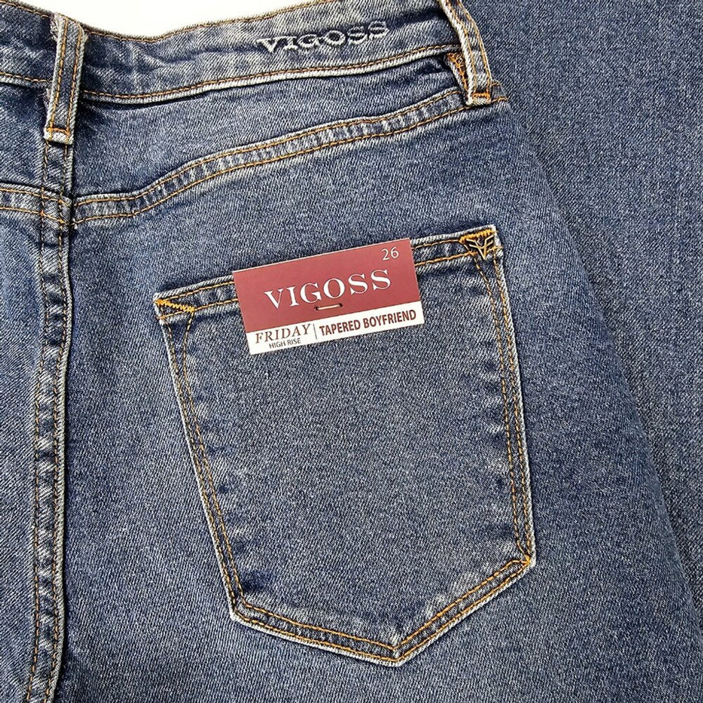 Vigoss Friday Women's High Rise Tapered Boyfriend Medium Wash Jeans Size 26 NWT - Picture 6 of 15